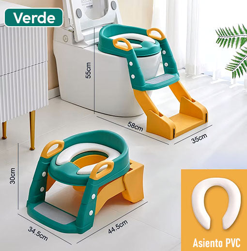 ORINAL DE ENTRENAMIENTO DOBLE 😍🚽 ¡Vasenilla y escalera, los 2 en 1!