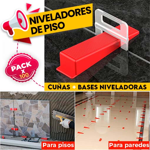 NIVELADORES DE PISO 🤩👷 ¡Cada paquete trae 100 cuñas y 100 bases niveladoras! - Ofertas