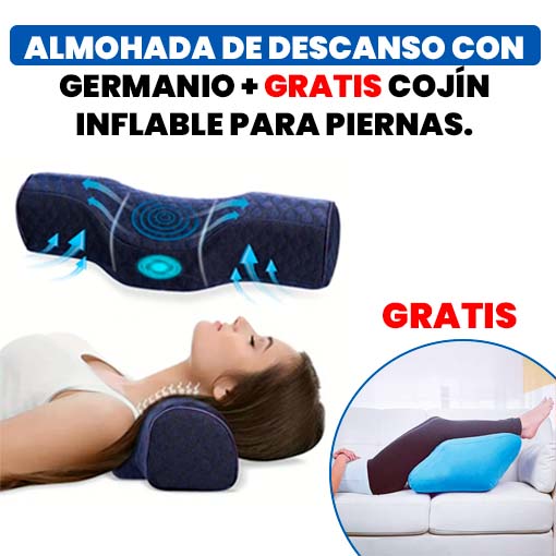 Almohada descanso con germanio + 1 cojín para piernas ¡GRATIS! - Ofertas