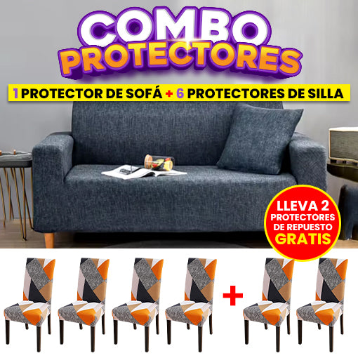 COMBO PROTECTORES 😱😍 ¡1 protector de sofá + 6 protectores de silla! - Ofertas