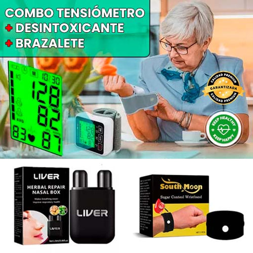 COMBO TENSIÓMETRO + DESINTOXICANTE + BRAZALETE - Ofertas