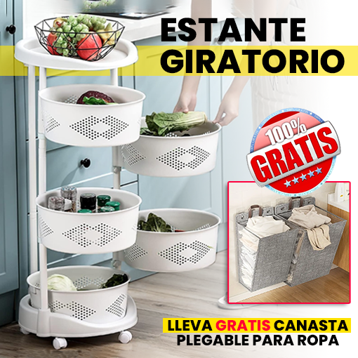 ESTANTE GIRATORIO + CANASTA PLEGABLE GRATIS 🤩😍 - Ofertas