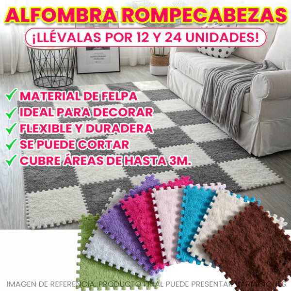 ALFOMBRA ROMPECABEZAS DE FELPA 🤩😱 ¡Cada paquete trae 12 piezas!