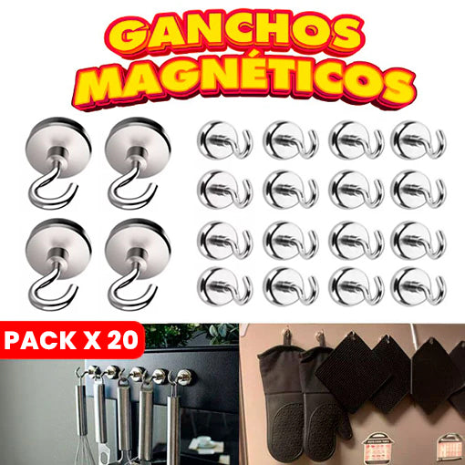 PACK X 20 MINI GANCHOS MAGNÉTICOS 😱🧲 ¡Cuelga objetos sin dañar las paredes! - Ofertas