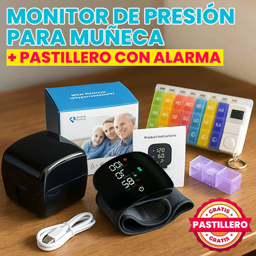 MONITOR DE PRESIÓN DE MUÑECA + PASTILLERO CON ALARMA 💊👨⚕️🤩 - Ofertas