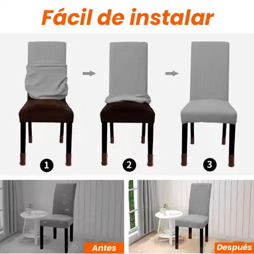 PROTECTORES PARA SILLA + MEDIAS ANTIRAYONES PARA SILLA GRATIS 🎁 ¡Tus sillas como nuevas!