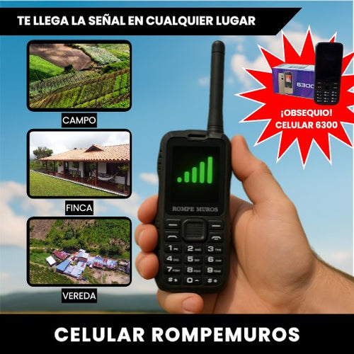 📲 CELULAR ROMPEMUROS + CELULAR 6300 ¡GRATIS!