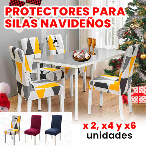 PROTECTORES PARA SILLAS NAVIDEÑOS 🎅🤩 ¡Lleva 2, 4 o 6 unidades y viste tu sala de Navidad!