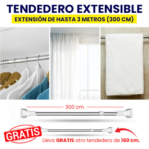 TENDEDERO EXTENSIBLE MULTIUSOS 😱🤩 ¡Hasta 300 cm de largo! - Ofertas