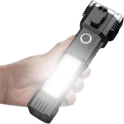 LINTERNA LED MULTIFUNCIONAL COB 😍🔦 ¡Linterna, martillo, powerbank, TODO EN 1! - Ofertas