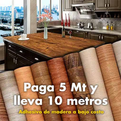 Adhesivo tipo madera Paga 5 y Lleva 10 Metros🔥