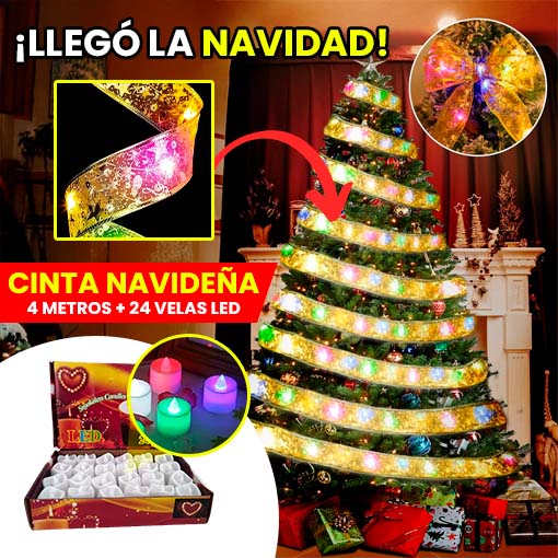 CINTA NAVIDEÑA 4 METROS + 24 VELAS LED 🎅😱 - Ofertas