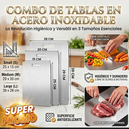 COMBO TABLAS DE COCINA ACERO INOXIDABLE ⭐😱 (Copia) - Ofertas