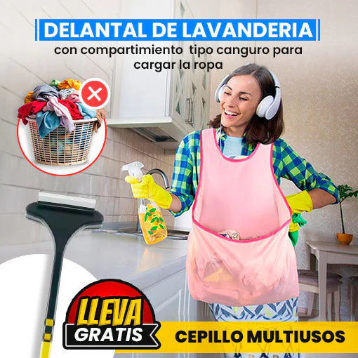 DELANTAL DE ROPA 🤩 ¡Optimiza tu rutina de lavandería con el delantal perfecto para colgar ropa!