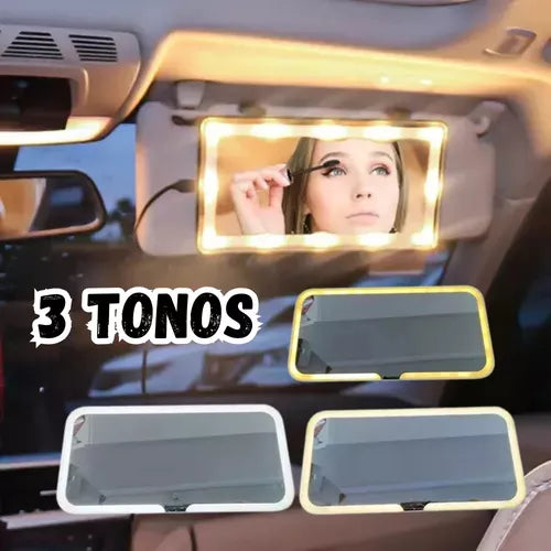 ESPEJO TOCADOR LED PARA CARRO 😍🤩 - Ofertas