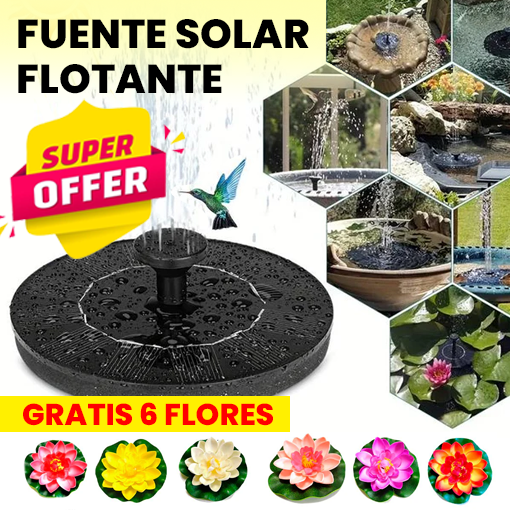 FUENTE DE AGUA SOLAR + 6 FLORES GRATIS - Ofertas