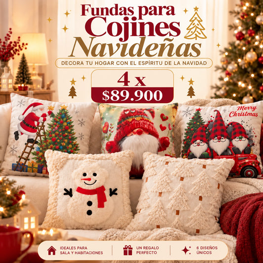 4 u 8 Fundas de Cojínes Navideños 🎄🛋️☃️