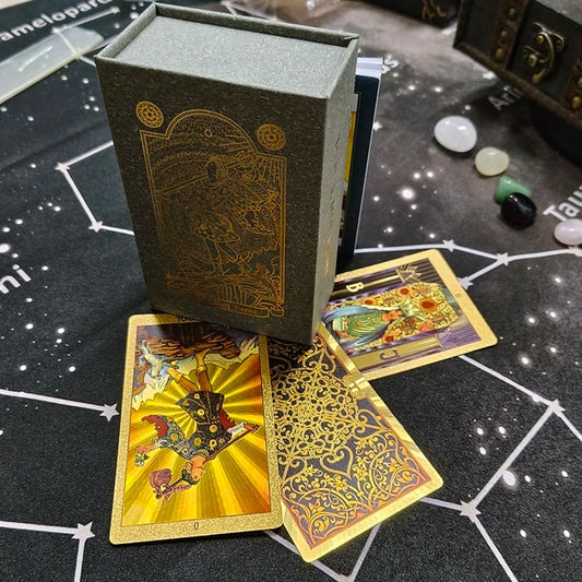 CARTAS TAROT LÁMINA DE ORO 🃏🧙 ¡1 mazo con 78 cartas! - Ofertas