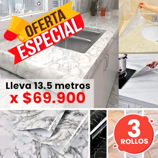 PAPEL STICKER DE MARMÓL 😱 ¡Para mesones, paredes, cajones y más! - Ofertas