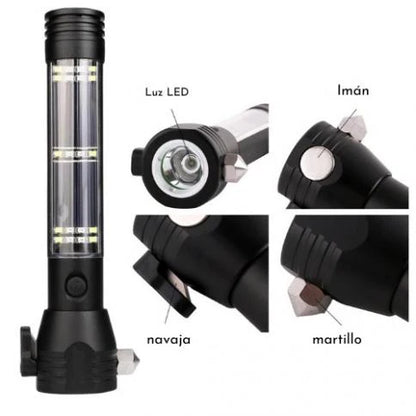 LINTERNA LED MULTIFUNCIONAL COB 😍🔦 ¡Linterna, martillo, powerbank, TODO EN 1! - Ofertas